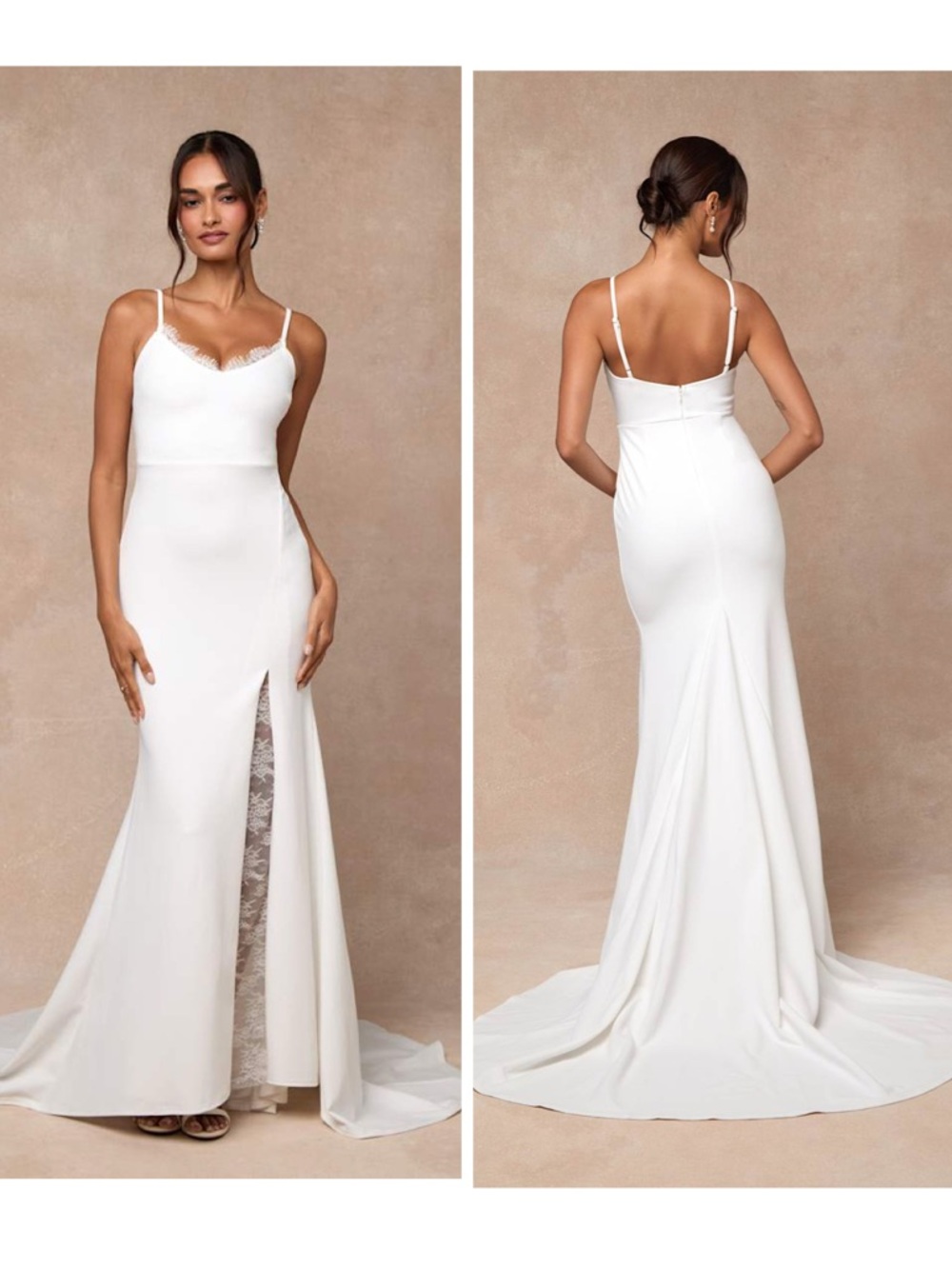 Lulus Esmeralda White Lace Mermaid Maxi Dress Size Large Bridal Wedding Classic